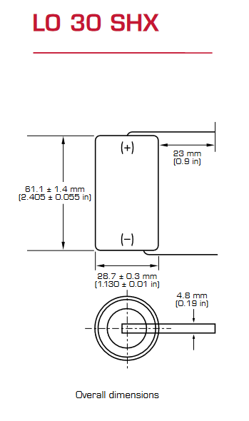 LO30SHX Dimensions